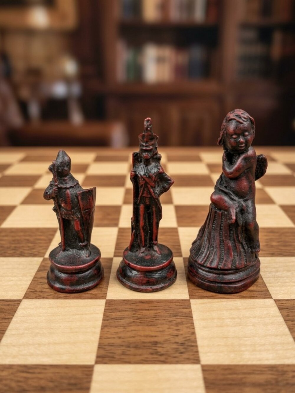 Vintage Chess Pieces Studio Anne Carlton Cherub & Battle Waterloo Polymer Resin